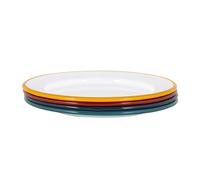 White Enamel Side Plates - 20cm - 4 Colours