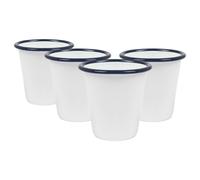 White Enamel Tumblers - 300ml - Pack of 3 Argon Tableware Blue One Size