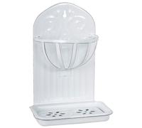 White Enamel Wall Hanging Soap Dish with Basket by Ib Laursen