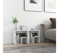 White Engineered Wood Bedside Cabinets 2x, 40x30x40 cm Nightstands Pair Compact