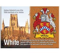White English Ancestry Family Name Souvenir Metallic Picture Fridge Magnet