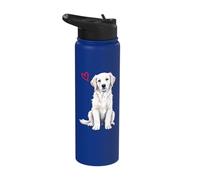 White English Cream Golden Retriever Stainless Steel Insulated Water Bottle