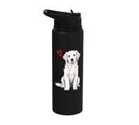 White English Cream Golden Retriever Stainless Steel Insulated Water Bottle