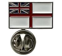 White Ensign Flag Pin Badge | Small Rectangle enamel White Ensign Lapel badge accesory ideal for business meetings | With butterfly Clasp | Size : 20mm x 10mm