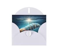 White Envelope Greeting Cards With Unique Ancient Creatures Pattern For Write Down Your Blessings For Various Holidays