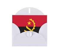 White Envelope Greeting Cards With Unique Angola Flag Pattern For Write Down Your Blessings For Various Holidays