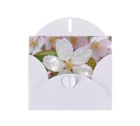 White Envelope Greeting Cards With Unique Blooming Grace Pattern For Write Down Your Blessings For Various Holidays