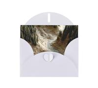 White Envelope Greeting Cards With Unique Colorful Forest Pattern For Write Down Your Blessings For Various Holidays