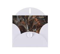 White Envelope Greeting Cards With Unique Crystal Chapel Pattern For Write Down Your Blessings For Various Holidays