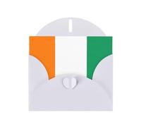 White Envelope Greeting Cards With Unique Flag Of Cote D'Ivoire Pattern For Write Down Your Blessings For Various Holidays