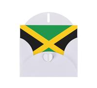 White Envelope Greeting Cards With Unique Flag Of Jamaica Pattern For Write Down Your Blessings For Various Holidays