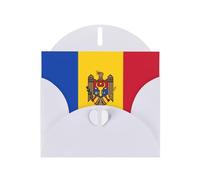 White Envelope Greeting Cards With Unique Flag Of Moldova Pattern For Write Down Your Blessings For Various Holidays