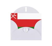 White Envelope Greeting Cards With Unique Flag Of Oman Pattern For Write Down Your Blessings For Various Holidays