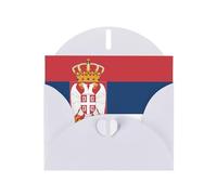 White Envelope Greeting Cards With Unique Flag Of Serbia Pattern For Write Down Your Blessings For Various Holidays