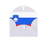 White Envelope Greeting Cards With Unique Flag Of Slovenia Pattern For Write Down Your Blessings For Various Holidays