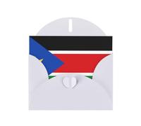 White Envelope Greeting Cards With Unique Flag Of South Sudan Pattern For Write Down Your Blessings For Various Holidays