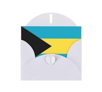 White Envelope Greeting Cards With Unique Flag Of The Bahamas Pattern For Write Down Your Blessings For Various Holidays
