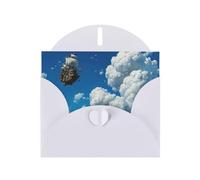 White Envelope Greeting Cards With Unique Flying Ship Pattern For Write Down Your Blessings For Various Holidays