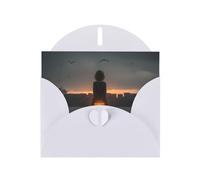 White Envelope Greeting Cards With Unique Lonely Back Pattern For Write Down Your Blessings For Various Holidays