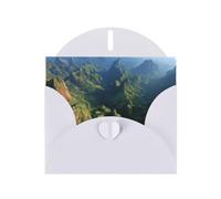 White Envelope Greeting Cards With Unique Long Mountain Ranges Pattern For Write Down Your Blessings For Various Holidays