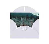 White Envelope Greeting Cards With Unique Mystic Fortress Pattern For Write Down Your Blessings For Various Holidays