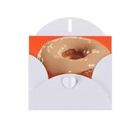 White Envelope Greeting Cards With Unique Orange Donut Pattern For Write Down Your Blessings For Various Holidays