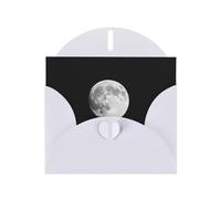White Envelope Greeting Cards With Unique Quiet Moon Pattern For Write Down Your Blessings For Various Holidays