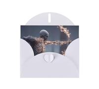 White Envelope Greeting Cards With Unique Skeleton Archery Pattern For Write Down Your Blessings For Various Holidays