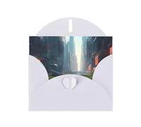 White Envelope Greeting Cards With Unique The City On The Water Pattern For Write Down Your Blessings For Various Holidays