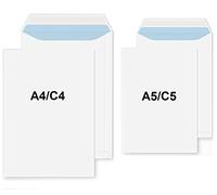 White Envelopes 90GSM | Plain Posting Documents Self Seal Pocket Envelopes (125, A5/C5 (162MM X 229MM))