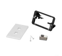 White Ethernet Wall Plate for 2 Port for RJ45 Outlet, Cat 6 Network Jack | Faceplate with Mounting Bracket, ABS Plastic Data Socket for Home Office Indoor Wiring Organization and Cable Management