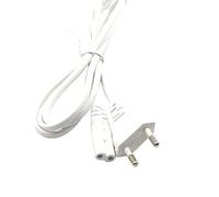 white EU 2-Prong VDE plug power line Laptop AC Adapter Power Cord Cable Lead 2 Pin Black 1.5m