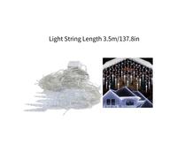 (White (EU), 3.5m) Icicle Led Christmas Lights Window Falling Rain Outdoor Garden Home Party Decor