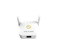 (White, EU Plug) 300M WiFi Repeater Wireless WiFi Extender WiFi Signal Expand 2 Antennas 2.4GHz with Ethernet Port WPS