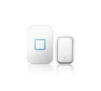 (White, EU Plug) Home Wireless Self-powered Doorbell No Battery Required Button Receiver 1 to 1 150M Remote Smart Calling Bell