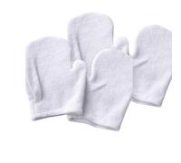 White Exfoliating Mitts (2 Pack, 2 Pairs) - Premium Deep Exfoliation Body Scrub Washcloth for Shower, Bath & Spa - Dead Skin Remover & Fake Tan Eraser Mitts (4 Mitts Total)