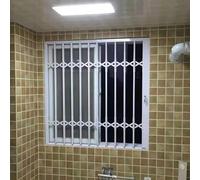 White Expandable Window Security Grill for Kids & Pets with Lock - Adjustable 50-120 cm, Burglar Resistant Window Guard Rail, Safety Barrier for Home Protection