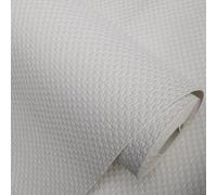 White Expanded Blown Vinyl Basket Weave Effect Wallpaper Textured Paintable 1613