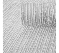 White Expanded Blown Vinyl Tree Bark Effect Wallpaper Textured Paintable 273727