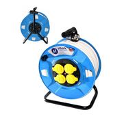White Extension Lead to Plastic Cable Reel OWY H05VV-F 3G1.5 1-50m