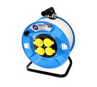 White Extension Lead to Plastic Cable Reel OWY H05VV-F 3G2.5 1-50m