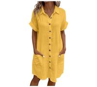 White Eyelet Dress for Women Linen wrap Dresses for Women 2025 Button Dresses Plus Size Teacher Dress Off Shoulder Cross tie Waist Cotton and Linen mini Strapless Satin Womens Summer