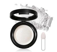 White Eyeshadow - Shimmer Pearl Finish - Pressed Fine Powder with High Pigment & Long-lasting Sweatproof Formula - Ideal for Performance - Single Shade, comes with an eyeshadow brush