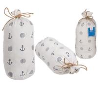 White Fabric Door Stop Modern Maritime 12cm x 27cm Approx 1.5kg