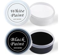White Face Body Paint Set,2Pcs Face Paint Black+White,High Pigment Oil-Based Cosmetic Paint, Special Effects Makeup Kit,Non Toxic Face Painting Kits for Full Coverage Face paint Make Up for Halloween