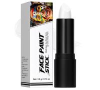 White Face Paint Stick for Sports & Cosplay - Waterproof Oil-Based Face Body Paint Crayon, High White Makeup Stick for Halloween Joker Clown Skeleton SFX, Twist-Up Design for Adults