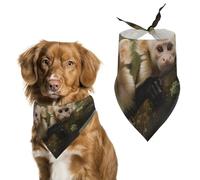 White Faced Capuchin Monkeys Pet Bandanas Dog Costume Puppy Cat Kerchief Triangle Scarf