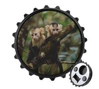 White Faced Capuchin Monkeys Round Fridge Magnet Bottle Opener Refrigerator Whiteboard Magnetic Decor