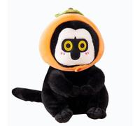 White-Faced Saki Monkey Plush Toy Cute Realistic Stuffed Animal Wild Monkey Toys Super Soft Funny Collection Playtime Home Bedroom Decoration Gift For Boys Girls Black (25cm/9.8in,Black and white)
