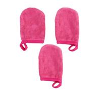 White Facial Cleansing Gloves Polyester 3pcs for Makeup Removal, Cotton | Gentle Exfoliating Wipe, Suitable for Skin Types, Room and Salon Use, Simple Elegant Design